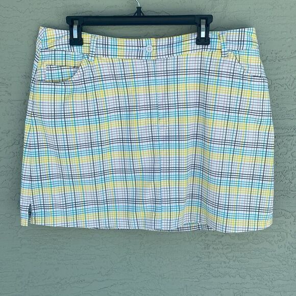 Slazenger Plaid Golf Skirt Skort Sz 14 Worn Once - Picture 6 of 11